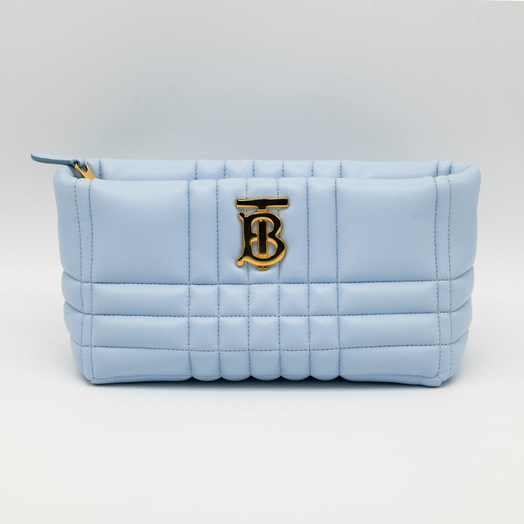 Burberry Soft Lola 2-Way Clutch with Strap Baby Blue