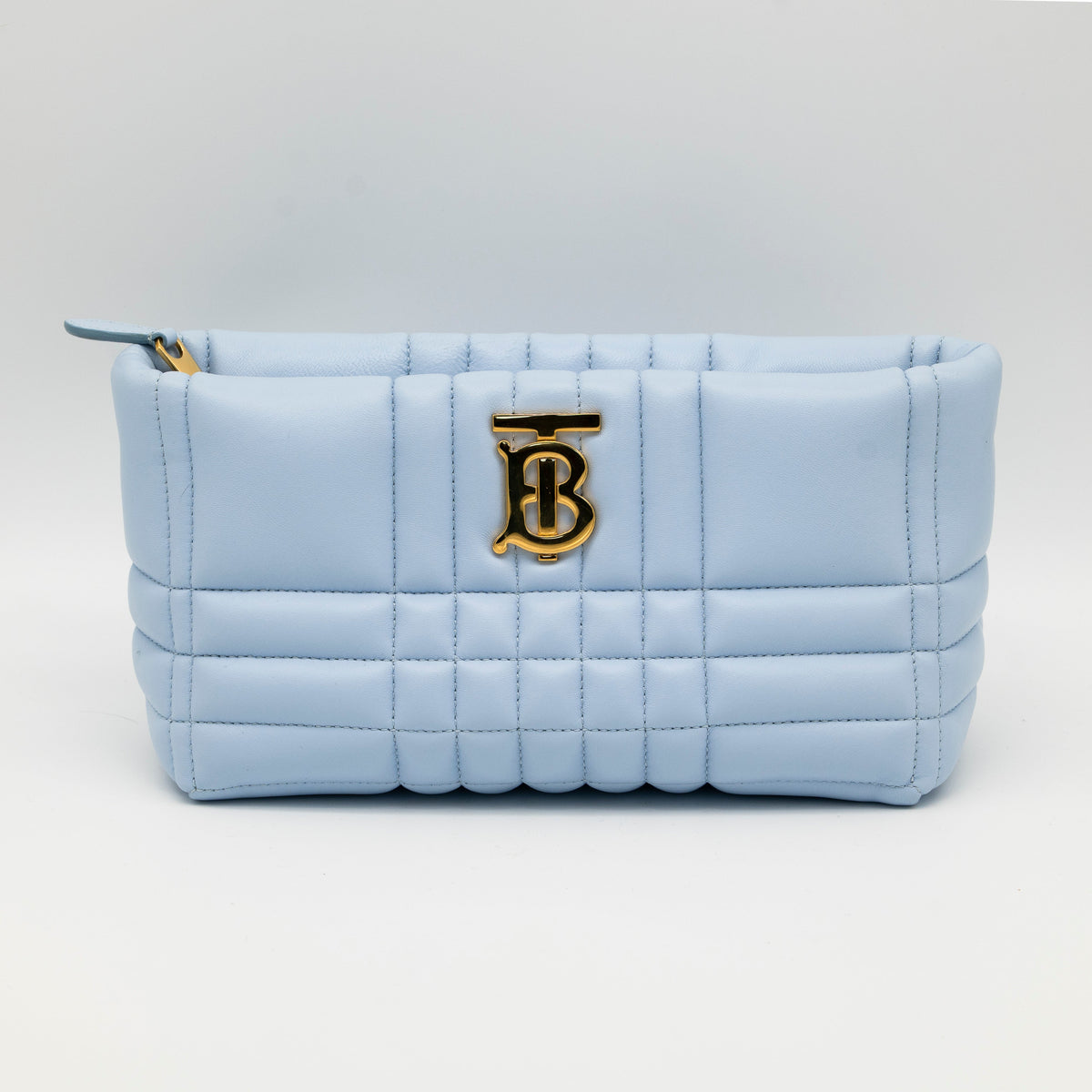 Burberry Soft Lola 2-Way Clutch with Strap Baby Blue