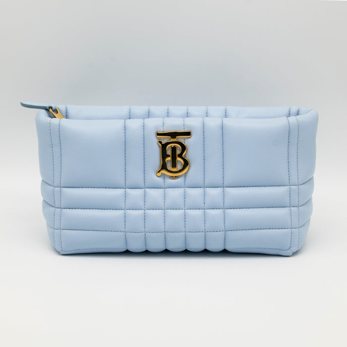 Burberry Soft Lola 2-Way Clutch with Strap Baby Blue