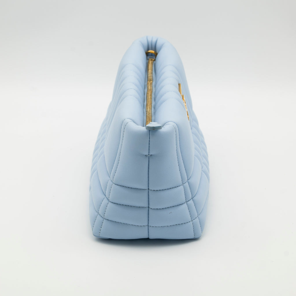 Burberry Soft Lola 2-Way Clutch with Strap Baby Blue