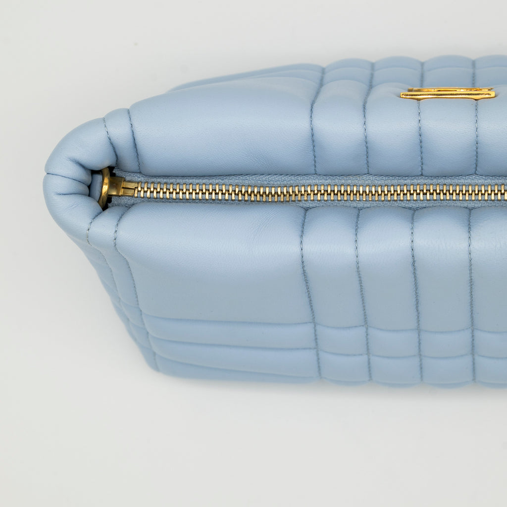 Burberry Soft Lola 2-Way Clutch with Strap Baby Blue