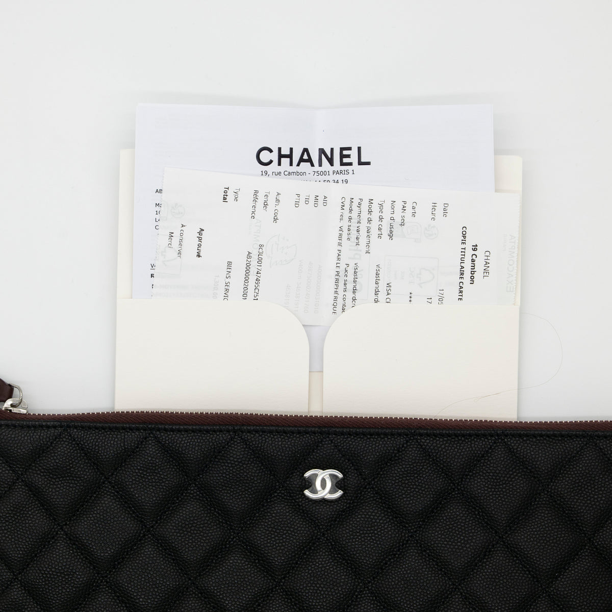 CHANEL Caviar Medium O Case with Exclusive White Packaging from 31 Rue Cambon