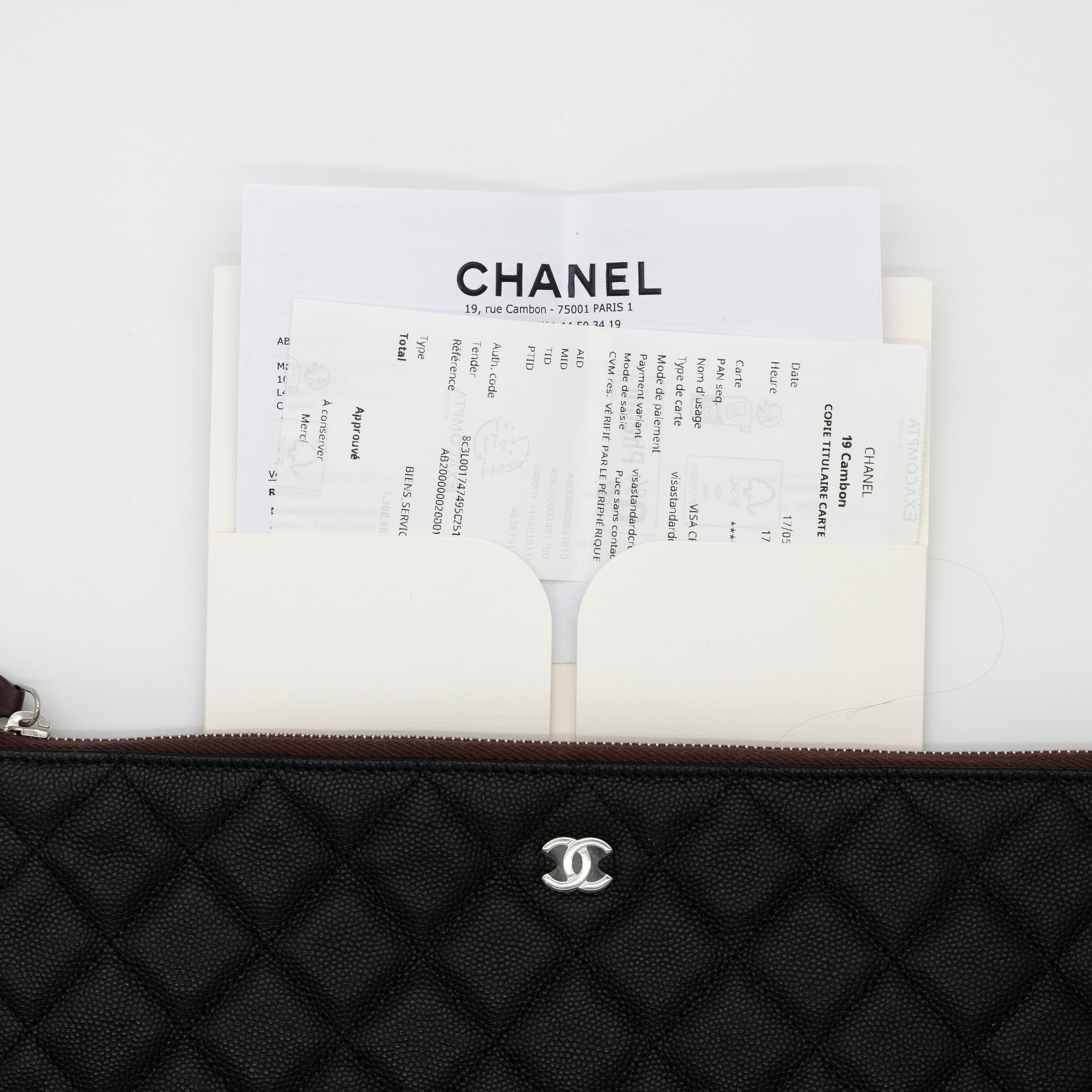 CHANEL Caviar Medium O Case with Exclusive White Packaging from 31 Rue Cambon