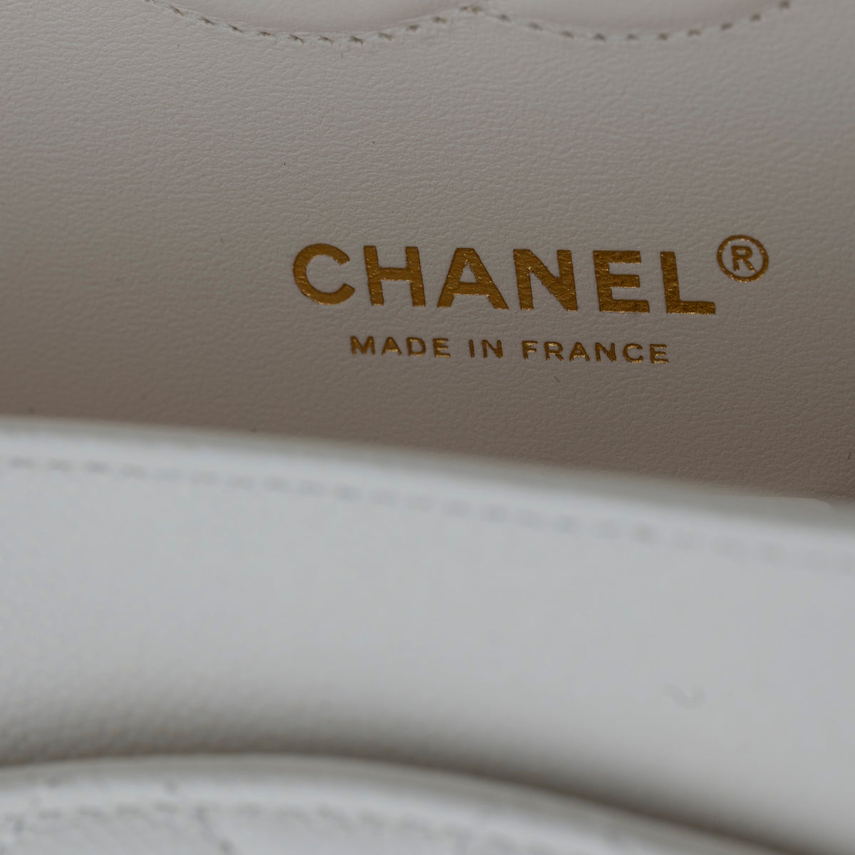 NEW CHANEL Medium Classic Flap White Caviar Quilted Light Gold Hardware Full Set