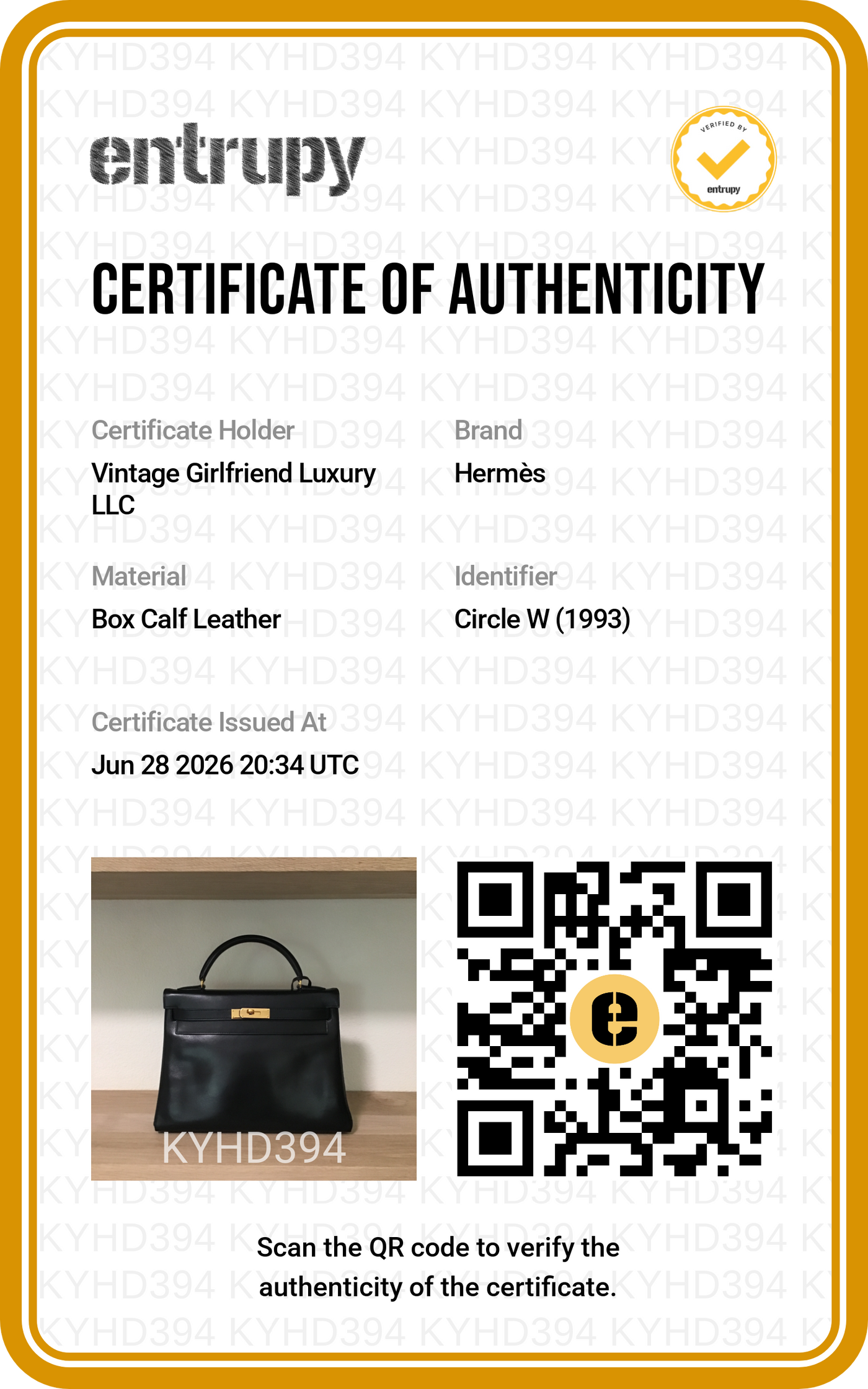 Hermès Vintage Noir Box Calf Kelly 32 Retourné Gold Hardware 1993 VIP