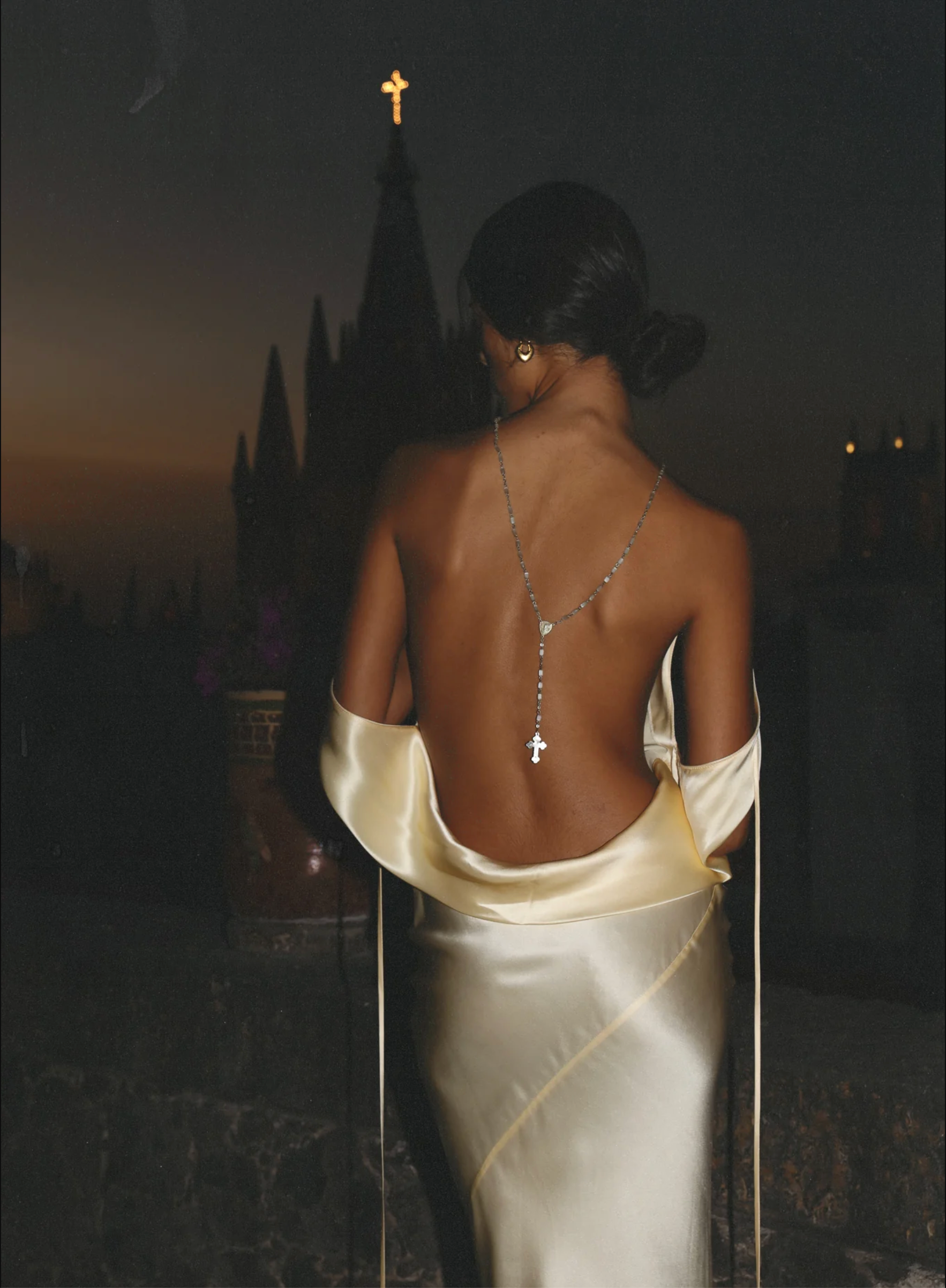 Mirror Palais Plunging Back Cowl Dress in Butter Size XXS