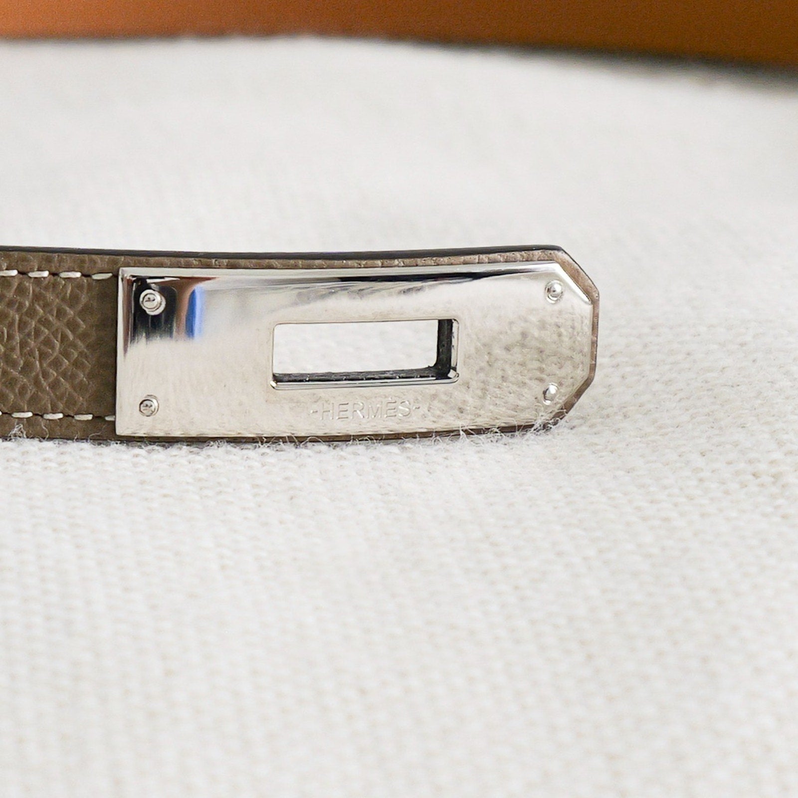 Hermès Kelly 18 Belt Etoupe Epsom Leather Palladium Hardware U 2022