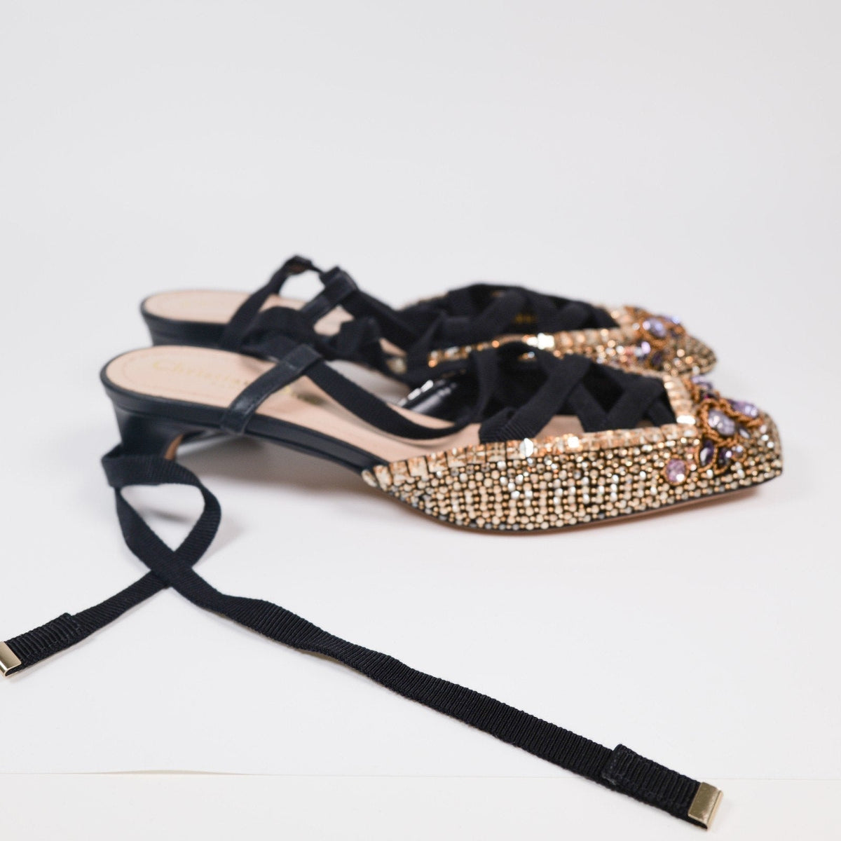 Christian Dior Ultra-Rare FW23 Crystal Embellished D-Envol Lace-Up Pump EU 36