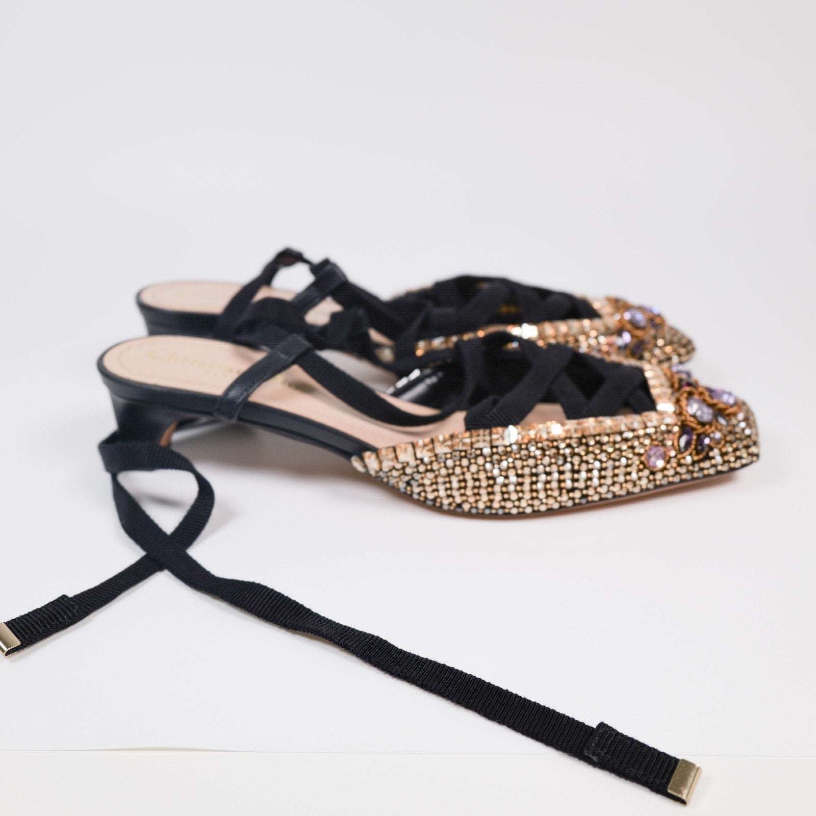 Christian Dior Ultra-Rare FW23 Crystal Embellished D-Envol Lace-Up Pump EU 36