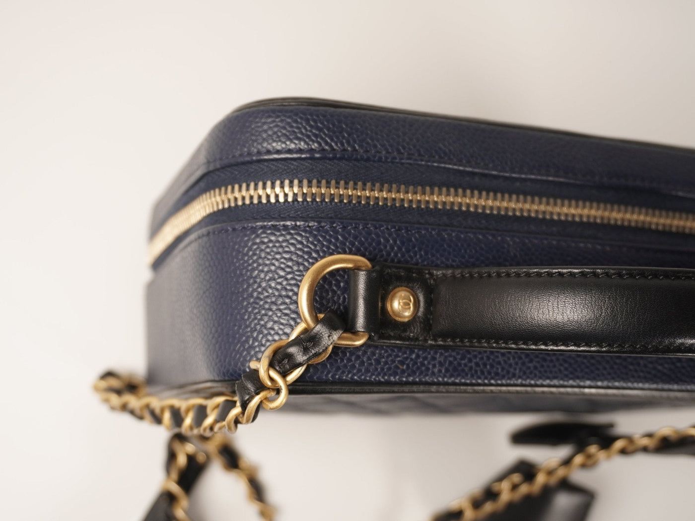 CHANEL Medium Filigree Vanity Case Navy/Black A93343 VIP